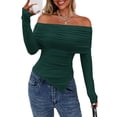thumbnail image 1 of Remera PRETTYGARDEN Mujer Escote Hombros Descubiertos Manga Larga Ajustada - XXL, 1 of 8