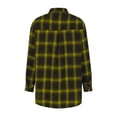 thumbnail image 5 of Scyoekwg Women Long Sleeve Tops Fall Clothes Autumn Pattern Print Tops Pullover Long Sleeve Plaid Shirt Buttoned Jacket Loose Fit Lapel V Neck Pullover Trend tops Yellow XL, 5 of 8