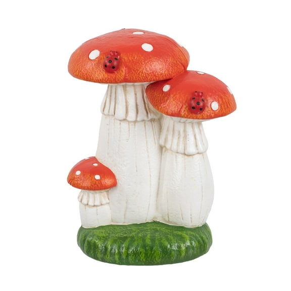 Mainstays Solar Three Mushrooms Outdoor Garden Statue with LED Light, Weather-Resistant