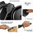 thumbnail image 3 of ZUKA Ceramic Pan by Granitestone, 6 Pc Non Toxic Ceramic Deep Frying Pan Set with Steamer & Spatula, Everyday Pan Skillet, Non Toxic Pans for Cooking, Nonstick Induction, Oven & Dishwasher Safe, 3 of 8