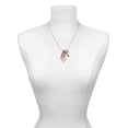 thumbnail image 3 of Delight Jewelry Acrylic Large Leaf Mixed Brown and Yellow - Love and Lock Charm Necklace, 18"+1", 3 of 4