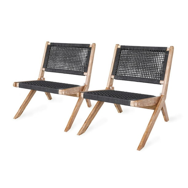 Leisure Made Athens Outdoor Wood Chair 2 Pack Walmart Com Walmart Com