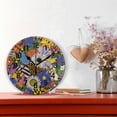 thumbnail image 2 of Yayeee 10" Wall Clock Battery Operated Quartz Round Silent Non-Ticking Home Decor,Blue Floral, 2 of 6