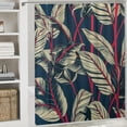 thumbnail image 6 of Orinice Bathroom Shower Curtain ﻿Tropical Plants Seamless Pattern Bird Paradise Bathtub 12 Hooks Solid Microfiber Fabric Water Repellent Treatment Modern Home Bath Room Decorations 36x72, 6 of 7