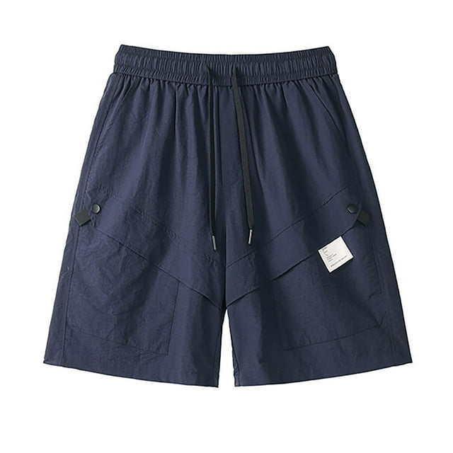 Cinvoph Gym Shorts for Men Running Biking Sport Shorts with Pockets Elastic Waist Drawstring Button Shorts