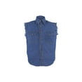 thumbnail image 3 of Dealer Leather  Mens Denim Blue Sleeveless Shirt - Small, 3 of 6