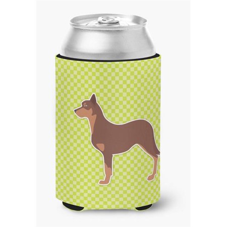 

Australian Kelpie Dog Checkerboard Green Can or Bottle Hugger