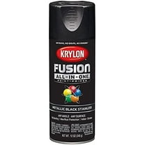 Krylon K02790007 Fusion All-In-One Spray Paint for Indoor/Outdoor Use, Metallic Black Stainless, 6-Pack