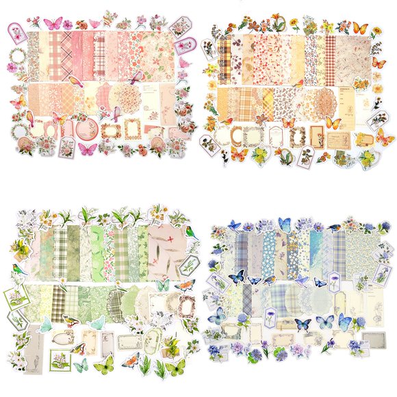 Pegatinas OKUPAN, diseño floral vintage, 400 unidades, de Scrapbook Supplies