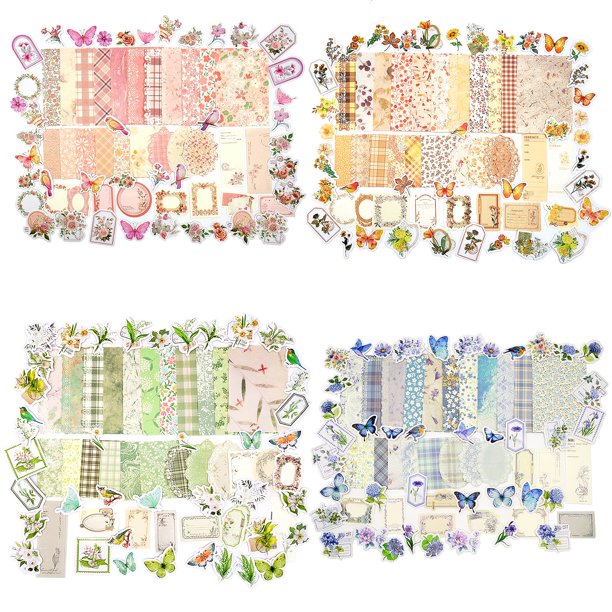 Pegatinas OKUPAN, diseño floral vintage, 400 unidades, de Scrapbook Supplies