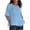Sky Blue T-Shirts, variant on Htigea Women's Cotton Linen T-Shirt Pleated Crewneck Half Sleeve T Shirt Summer Solid Color Tunic Tops Plus Size Beach Vacation Tees Navy S