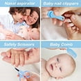 thumbnail image 5 of Bexikou 8 in 1 Baby Healthcare and Grooming Kit Baby Safety Care Set Baby Brush Set for Newborn Portable Safety Care Set Include Hair Brush Comb Nail Clipper for Keep Clean (Blue), 5 of 7