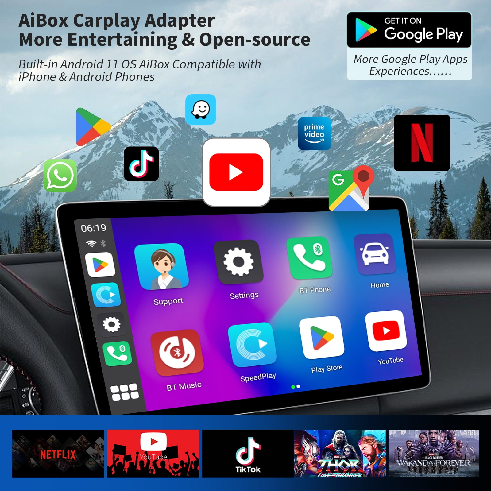 HERILARY Wireless Apple Carplay and Android Auto Adapter, Wireless 