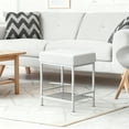 thumbnail image 5 of Vanity Stool with Storage, 19 Inch Faux Leather Ottoman Foot Rest Stool, Makeup Stool with Metal Legs for Bedroom, Living Room, Bathroom, White, 5 of 6