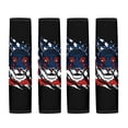 thumbnail image 5 of Chririnla American Flag Tiger Print Auto Seat Belt Protector 2 Pieces, Car Seat Belt Pads Cover Polyester Breathable Easy Magic Tape for Truck Vans Sedan, 5 of 6