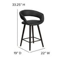thumbnail image 6 of Flash Furniture Brynn Series 23.75'' High Contemporary Cappuccino Wood Counter Height Stool in Black Vinyl, 6 of 12