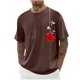 thumbnail image 1 of Camisas de Manga Larga para Hombres Imprimir Casual Cuello Redondo Blusa de Manga Corta, Camisas de Lino para Hombres, 1 of 8