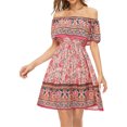 thumbnail image 1 of Sonducket Vestido corto informal para mujer, vestido veraniego de algodón bohemio, playa, vacaciones, fiesta, viaje, ropa de verano Sexy para mujer, color Prendas para la parte del cuerpo Rosado S Sonducket AP010707-05, 1 of 6