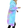 thumbnail image 3 of Fancifize Hoodies for Women Zip Up Fleece Long Jacket Tie-Dye Tunic Sweatshirts Fall Winter Fashion Clothes Outwear With Pocket, 3 of 5