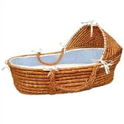 Honey Moses Basket With Blue Bedding
