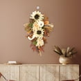 thumbnail image 6 of Teardrop Hanging Fall Wreath Autumn Fall Thanksgiving Swag Decorations Fall Harvest Swag for Fireplaces Christmas Walls Porch Halloween 50cm, 6 of 8
