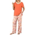thumbnail image 4 of MINTREUS Womens Pajamas Sets 2 Piece Short Sleeve Lounge Set Printed Loose Pants Pj Sets, S-2XL, 4 of 7