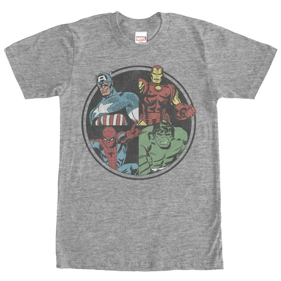 Men's Marvel Avengers Circle  Graphic Tee Athletic Heather Medium