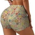 thumbnail image 2 of Naloa Retro Geometry Biker Shorts for Women Seamless Scrunch Short Women’s Yoga Shorts for Gym Running Sport Shorts - Small, 2 of 9