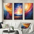 thumbnail image 1 of Designart "Lyrical Sunset Yellow Orange Abstraction II" Abstract Framed Wall Art Set Of 3 - Yellow Lyrical Abstraction Frame Gallery Set For Office Decor, 1 of 6