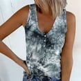 thumbnail image 2 of Wang6 Womens Plus Size Tank Tops Summer Ribbed Button up Sleeveless Shirts Causal Slim Fit Tie Dye Tunic T Shirts Tees Grey XL, 2 of 5