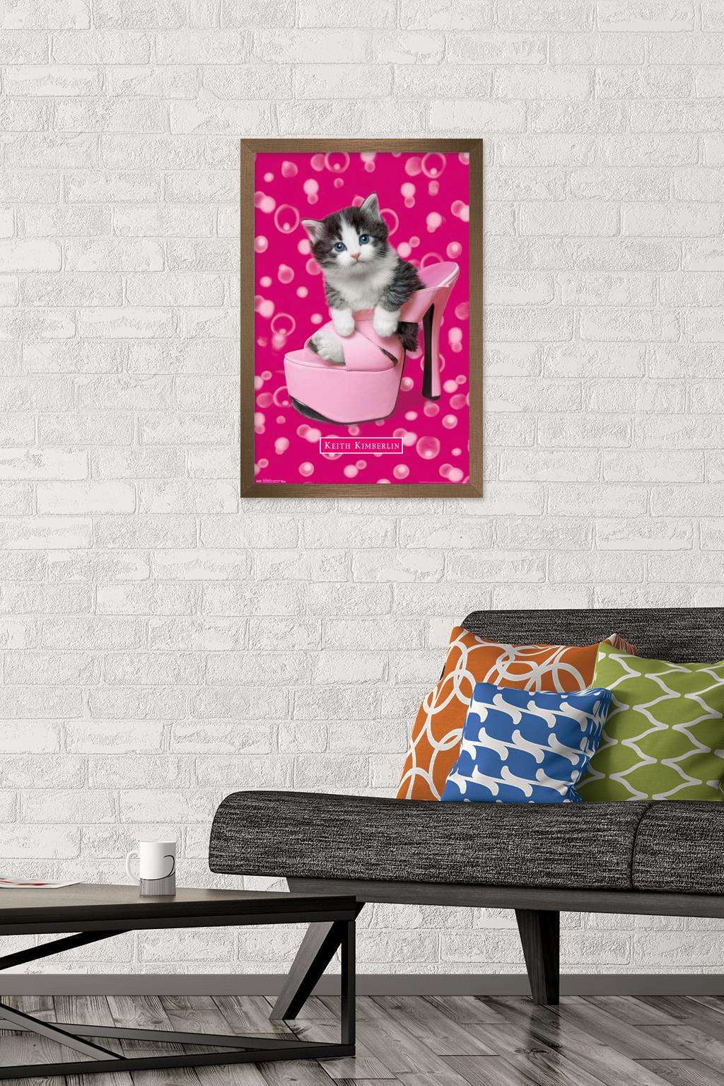 Keith Kimberlin - Kitten - Shoe Wall Poster, 14.725" x 22.375", Framed