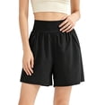 thumbnail image 2 of Kilaqueen Women's High Waisted Athletic Shorts with Pockets Casual Lightweight Stretchy Bermuda Yoga Shorts for Workout Gym Running Pilates Casual Walking, 2 of 7