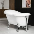 thumbnail image 6 of WOODBRIDGE 59" Slipper Clawfoot Bathtub with Solid Brass Polished Chrome Finish Drain and Overflow,BTA1522 Tub, 6 of 9