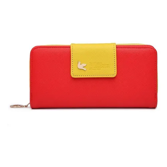 Cartera De Cuero Sintética para Dama Rojo Malubero Malu1262