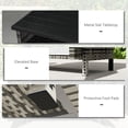 thumbnail image 6 of Outsunny Wicker Outdoor Storage Cabinet, Rattan Outdoor Buffet Cabinet Sideboard with Two Doors, Shelf, Metal Top for Pool, Garden, Porch, Mixed Gray, 6 of 9