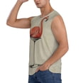 thumbnail image 3 of Lsque Flamingo Sitting On Chair Print Men's Cotton Blend Sleeveless Muscle Shirts (S-3XL)- Moisture Wicking, Odor Protection, UPF 30+,Large, 3 of 8