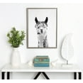 thumbnail image 5 of Kate and Laurel Sylvie Llama Black and White Portrait Framed Canvas Wall Art by Simon Te Tai, 18x24 Gray, 5 of 5