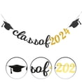 thumbnail image 2 of Miangastore 1 Set Graduation Class of 2024 Banner Paper Bunting Background Photo Prop for Graduation, 2 of 9