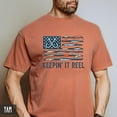 thumbnail image 2 of "Keepin' It Reel" Fishing Flag T-Shirt – Patriotic Angler & Lure Graphic Tee, 2 of 6