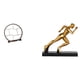 thumbnail image 1 of Expositor de madera antiguo con estatua de corredor moderna, escultura de arte abstracto para decoración del hogar, entrada, mesa, organizador de ofic, 1 of 8