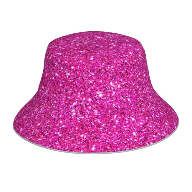 Balery Rose Red Glitter Sombreros para el sol para hombre y mujer, sombrero de pescador con UPF 50+