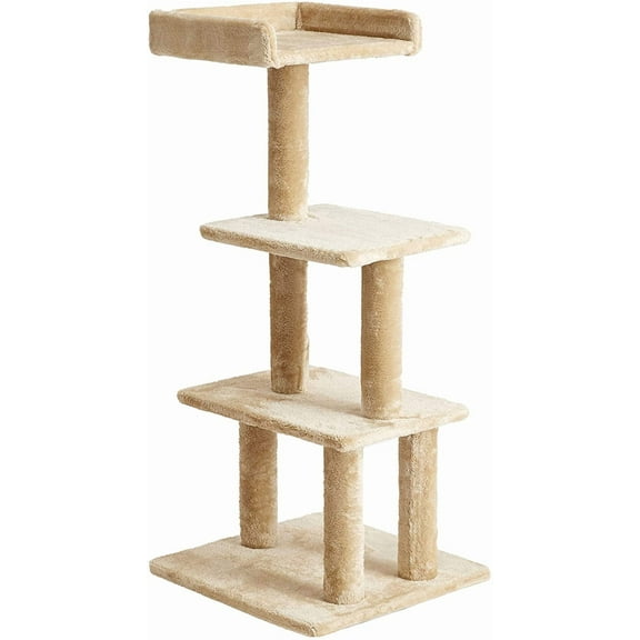Two by Two Sycamore 44.1-inch Cat Tree, Cat Tower, Scratch Pad & Playground