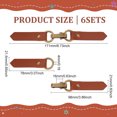 thumbnail image 2 of 6 Sets Imitation Leather Toggle Buckle Foldback Toggle Closure Button with Alloy Findings for Bag Sweater Jacket Coat DIY Sewing Crafts Accessories Peru 17.1cm, 2 of 6