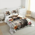 thumbnail image 3 of Manfei Floral Highland Cow Bedding Comforter Set 2pcs for Boys Girls,Farmhouse Animal Twin Comforter Sets Microfiber,Vintage Aesthetics Breathable Bedding Set,Luxury Bedroom Decor,Reversible, 3 of 8