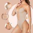 thumbnail image 5 of Women Shapewear Backless Body Bra Shaper Plus Size Plunge Invishaper Low Back Thong Bodysuits Open Crotch Daily Use, 5 of 6