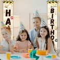 thumbnail image 5 of Mocsicka Construction Birthday Party Banner Happy Birthday Porch Sign Construction Birthday Door Decorations, 5 of 6