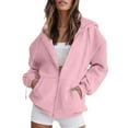 thumbnail image 2 of Zip Up Hoodies for Women 2025 Long Sleeve Plain Oversized Hoodie with Pockets Hooded Sweatshirt Women Jacket, 2 of 8