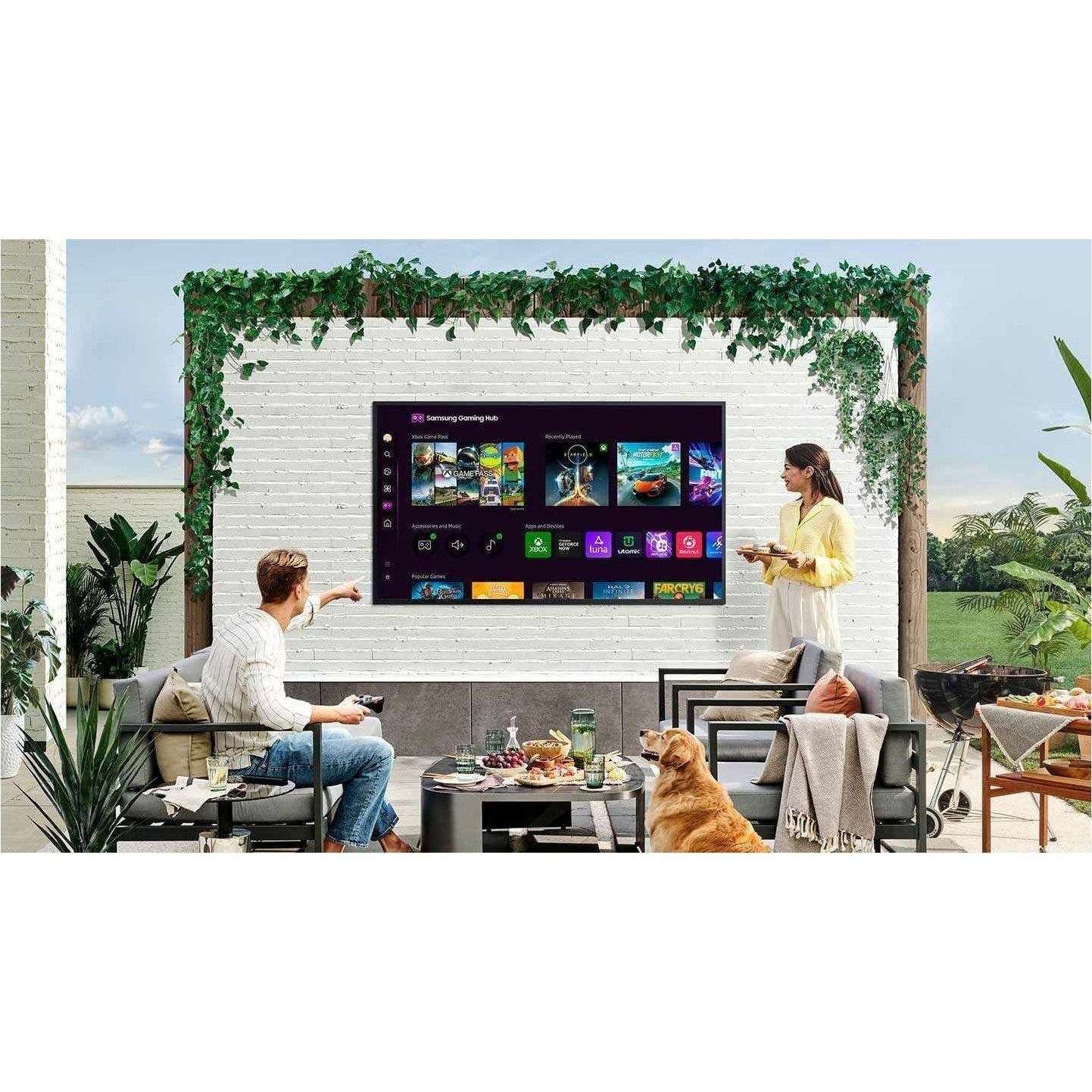 Samsung The Terrace LST9D QN75LST9DAF 74.5" Smart LED-LCD TV, 4K UHDTV, High Dynamic Range (HDR), Titan Black