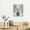 thumbnail image 2 of JEUXUS  Deer Wall Art Canvas: Natural Deer in the Snow Winter Wall Decorations for Living Room Farmhouse Bathroom Decorations with Frame and Easy to Hang, 2 of 4
