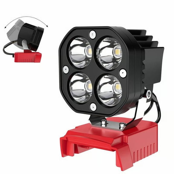 Gooowood LED Work Light Compatible With 18V Batteries 40W 6000 Flashlight 18V Cordless Work Light 120° Adjustable With Voltage Garden Lamps Gardening supplies